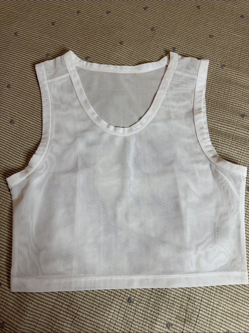 BuffBunny White Mesh Crop Tank